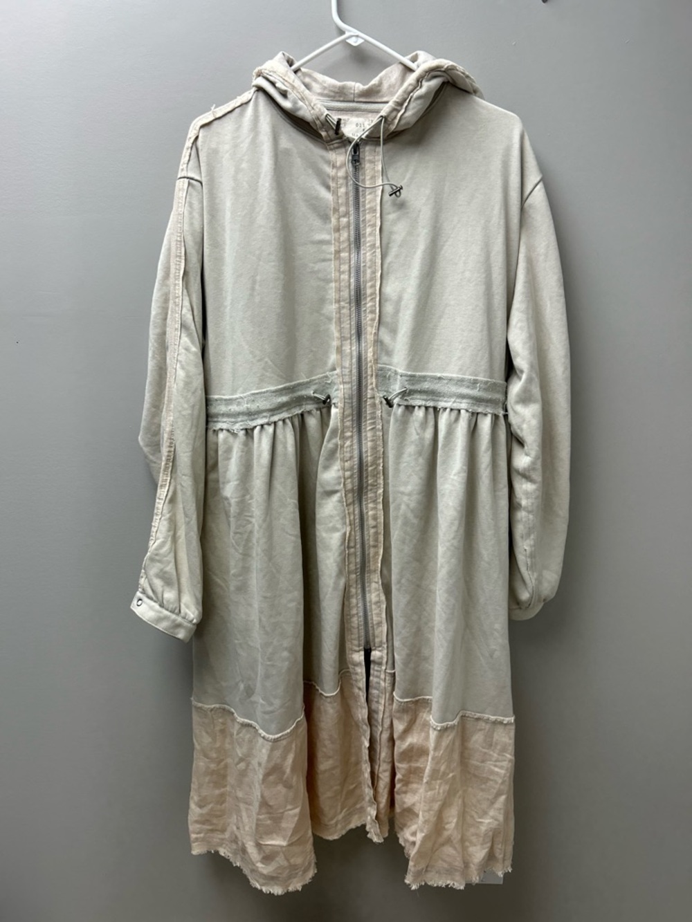 Women's Hooded Long Coat in Light Beige